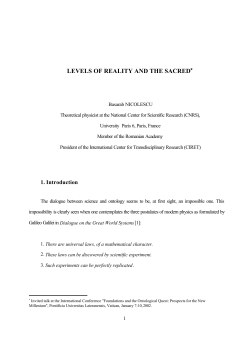 levels of reality and the sacred