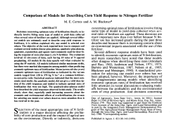 Comparison of Models for Describing Corn Yield Response to