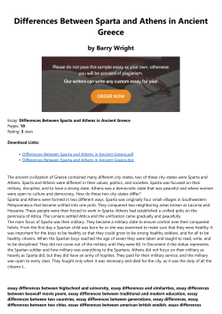 Differences Between Sparta and Athens in Ancient Greece