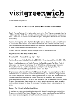 Press release &ndash; August 2015 TOTALLY THAMES