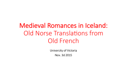 Medieval Romances in Iceland: Old Norse