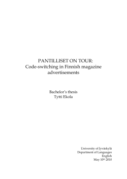 Code-switching in Finnish magazine advertisements