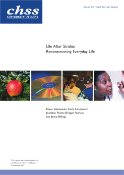 Life After Stroke: Reconstructing Everyday Life