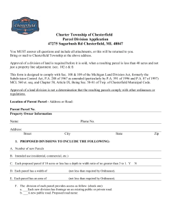 Charter Township of Chesterfield Parcel Division Application