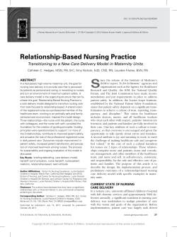 Relationship-Based Nursing Practice
