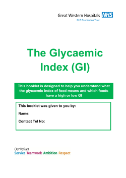 The Glycaemic Index (GI) - Bracknell and Ascot CCG