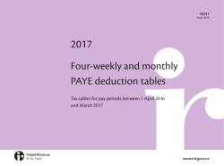 Four-weekly and monthly PAYE deduction tables