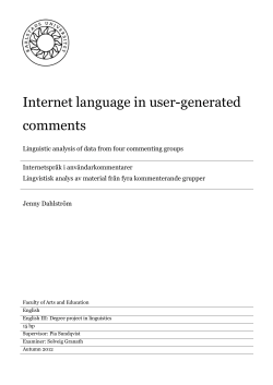 Internet language in user-generated comments