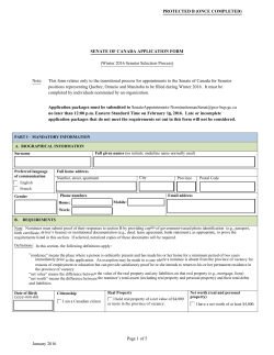 PROTECTED B (ONCE COMPLETED) Page 1 of 5 January 2016