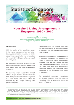Household Living Arrangement in Singapore, 1990-2010
