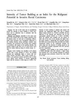 Intensity of Tumor Budding as an Index for the Malignant Potential in