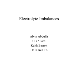 Electrolyte Imbalances