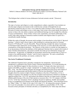 Information Storage and the Omniscience of God