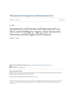 Assassination in Domestic and International Law: The Central