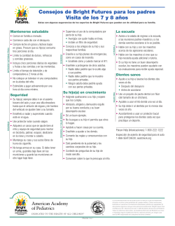 Consejos de Bright Futures para los padres Visita de los 7 y 8 a&ntilde;os