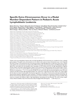 Specific Extra Chromosomes Occur in a Modal Number