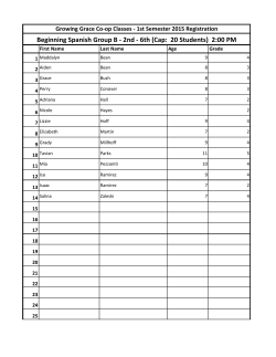 Beginning Spanish Group B - 2nd - 6th (Cap: 20 Students) 2:00 PM