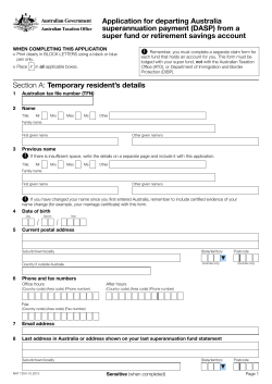 Application for departing Australia superannuation payment