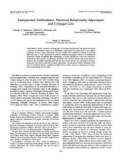 Interpersonal Ambivalence, Perceived Relationship Adjustment, and