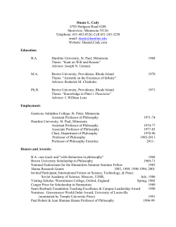 Duane L. Cady 4785 Hodgson Road #208 Shoreview, Minnesota