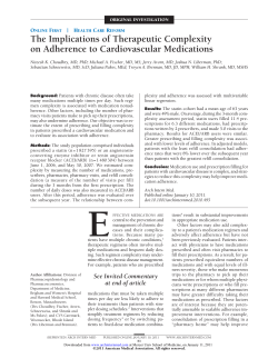 The Implications of Therapeutic Complexity on Adherence to