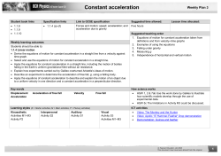 Constant acceleration - Pearson Schools and FE Colleges