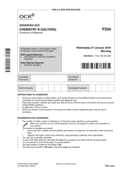 Question paper - Unit F334 - Chemistry of materials