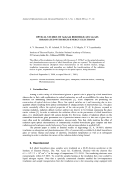 optical studies of alkali borosilicate glass irradiated with high