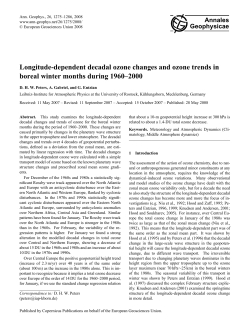 Longitude-dependent decadal ozone changes and ozone trends in