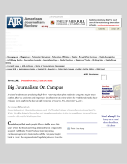 Big Journalism On Campus | American Journalism Review
