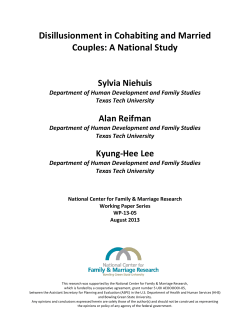 Disillusionment in Cohabiting and Married Couples: A National Study