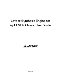Lattice Synthesis Engine for ispLEVER Classic User Guide