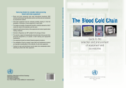 The Blood Cold Chain - World Health Organization