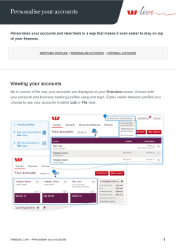 Personalise your accounts