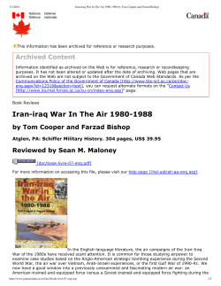 Iran-Iraq War In The Air 1980-1988 by Tom Cooper and Farzad Bishop