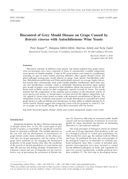 Biocontrol of Grey Mould Disease on Grape Caused by Botrytis