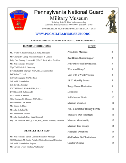 PNGMM Newsletter 14 - Pennsylvania National Guard Military