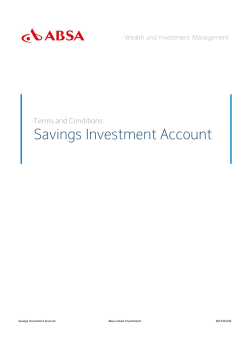 Sa avin gs I nve stm ment t Acc coun nt