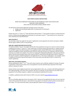 Safe Sports School Application - National Athletic Trainers` Association