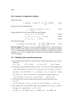 10.6 Summary of important relations 10.7 Multiple