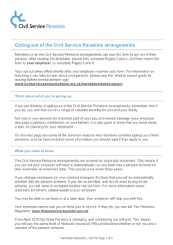 Opting out of the Civil Service Pensions arrangements
