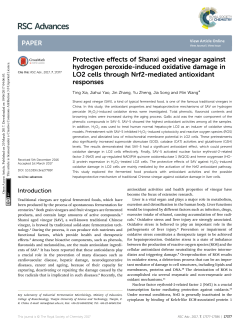 Protective effects of Shanxi aged vinegar against