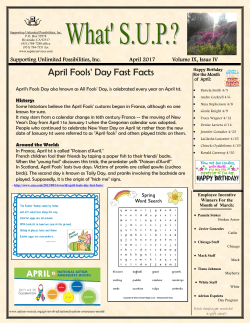 April Fools` Day Fast Facts - Supporting Unlimited Possibilities