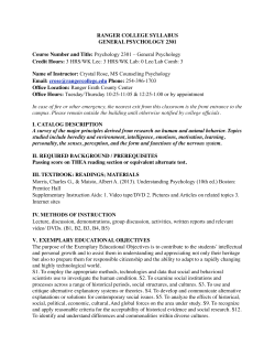 General Psychology (PSYC 2301)