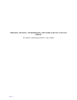 FREEZING, THAWING, AND REFREEZING: THE