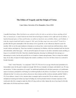 The Ethics of Tragedy and the Origin of Virtue