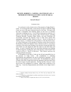 A Matter of Law - Vermont Law Review