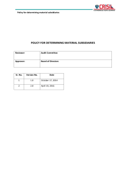 policy for determining material subsidiaries