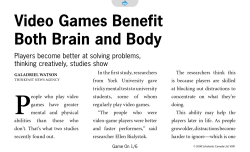 Video Games Benefit Both Brain and Body