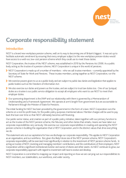Corporate responsibility statement